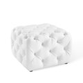 Modway Furniture Amour Tufted Button Square Faux Leather Ottoman White EEI-3775-WHI